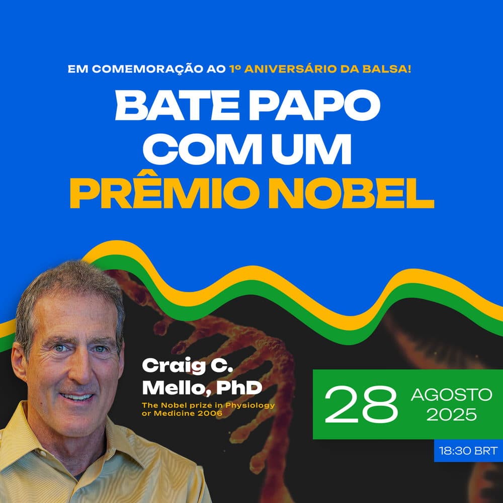 Poster for a chat with Nobel Prize winner Craig C. Mello